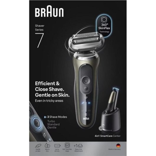 Rasoir Visage Braun Series 7 72-C7200cc Sans Fil 60min Sec et Mouillé 3 Lames Charge Rapide