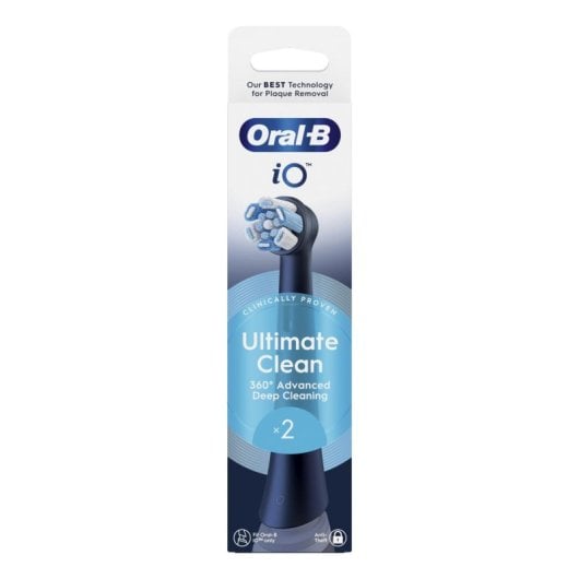 Brossette Dentaire Oral-B iO Ultra Clean 2 Unités Noir Dureté Moyenne