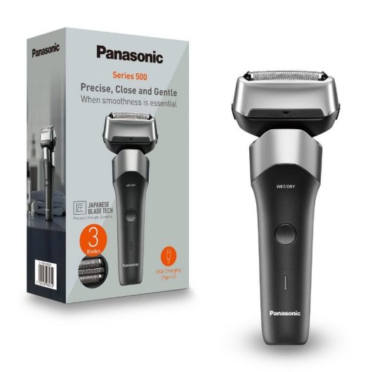 Rasoir Visage Panasonic ES-RM3FXK503 Sans Fil 45min Sec et Mouillé 3 Lames