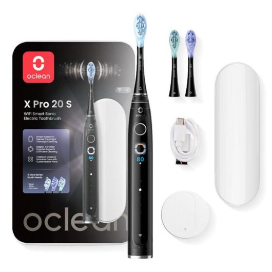 Brosse à Dents Sonique Oclean X Pro 20 4 Modes 3 Embouts Minuteur Étui