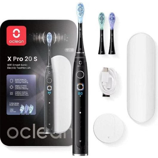 Brosse à Dents Sonique Oclean X Pro 20 4 Modes 3 Embouts Minuteur Étui