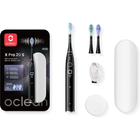 Brosse à Dents Sonique Oclean X Pro 20 4 Modes 3 Embouts Minuteur Étui