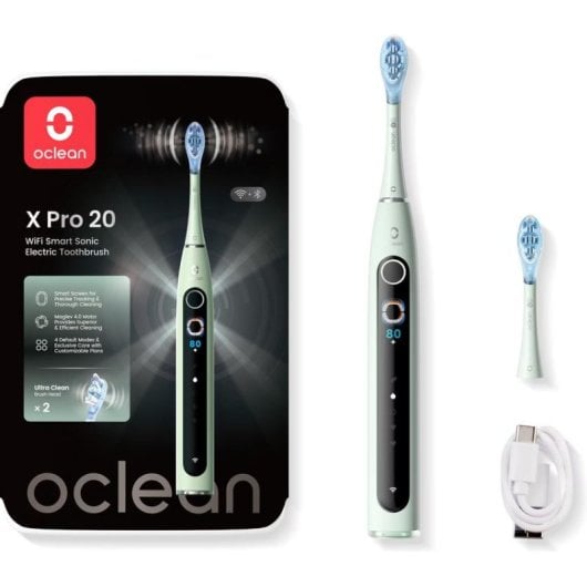 Cepillo de Dientes Oscilante Clean Oclean X Pro 20 5 Modos 2 Cabezales Estuche USB