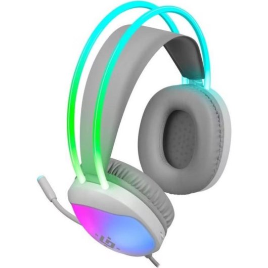 Auriculares Defender Eclipse RGB inalámbricos USB para gaming con aislamiento cerrado blancos