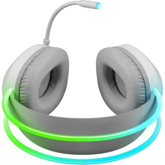 Auriculares Defender Eclipse RGB inalámbricos USB para gaming con aislamiento cerrado blancos