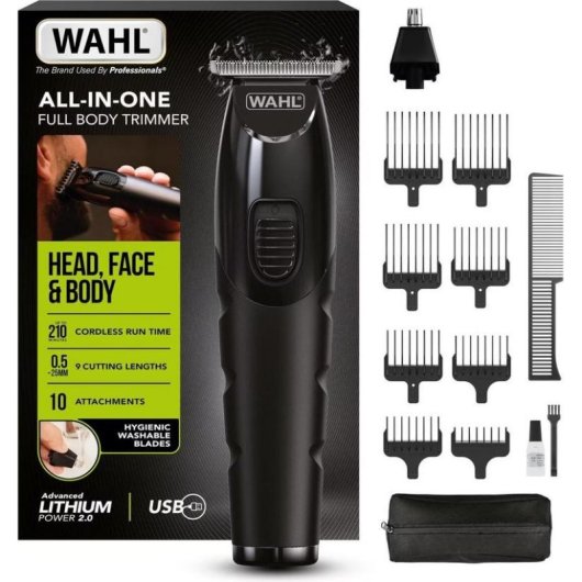 Cortapelos Multifunción Wahl All-In-One Inalámbrico 0,5-40mm 210min 8 Peines Acero Inoxidable