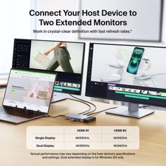 Hub Belkin 8 puertos USB-C modelo INC027HQSGY para dos pantallas