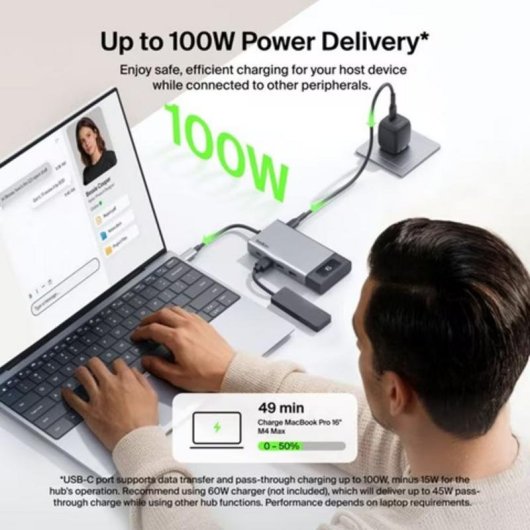 Hub Belkin 8 puertos USB-C modelo INC027HQSGY para dos pantallas