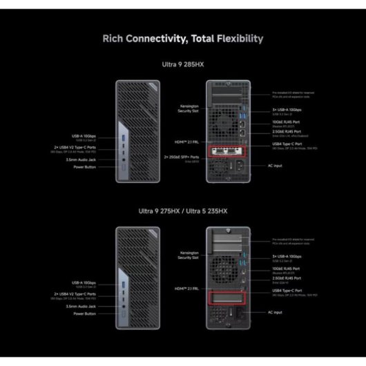 Barebone Minisforum MS-02 Ultra 235HX Intel Core Ultra 5 14-Core 192GB DDR5 USB4 10GbE