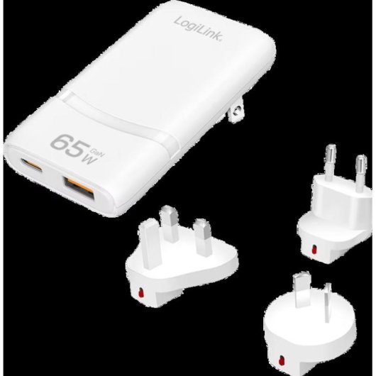 Caricatore Dual USB GaN 65W USB-C PD 3.0 USB-A QC 3.0 LogiLink