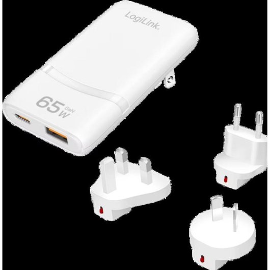 Caricatore Dual USB GaN 65W USB-C PD 3.0 USB-A QC 3.0 LogiLink