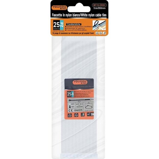 Kabelbinder Avizar YG-09051 Nylon Weiß 3,6 x 350 mm