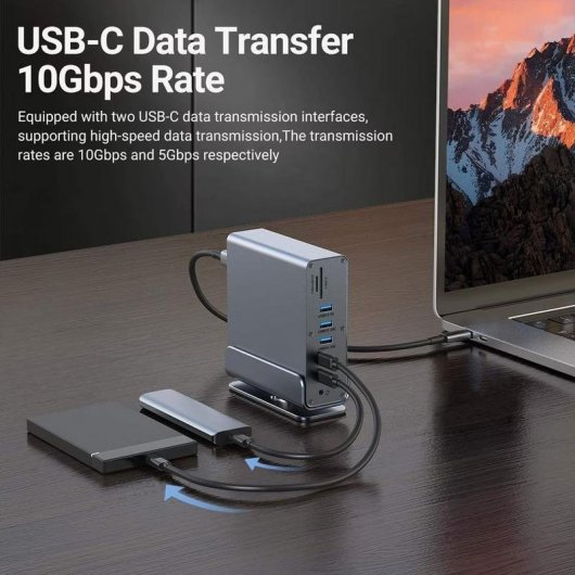 Docking Station USB-C 16-in-1 Value 4K60 HDMI DisplayPort Ethernet Gigabit