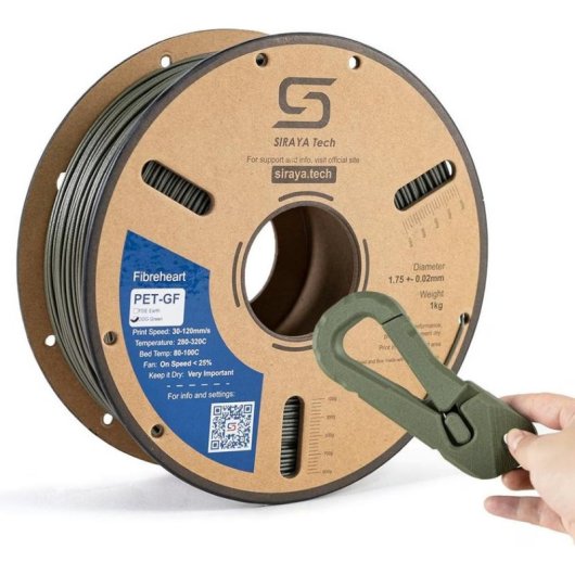 Filamento PETG Fibra de Vidrio Siraya Tech ST3022 1,75 mm Alta Resistencia