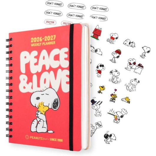 Agenda escolar Grupo Erik Snoopy A5 de semana vista con tapa dura