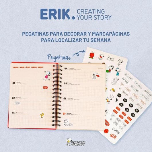 Agenda escolar Grupo Erik Snoopy A5 de semana vista con tapa dura