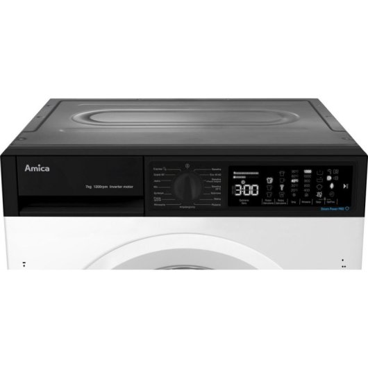 Lavadora Amica WABIC712ALISTO Carga Frontal 7Kg 1200rpm A Blanca SteamPower Pro