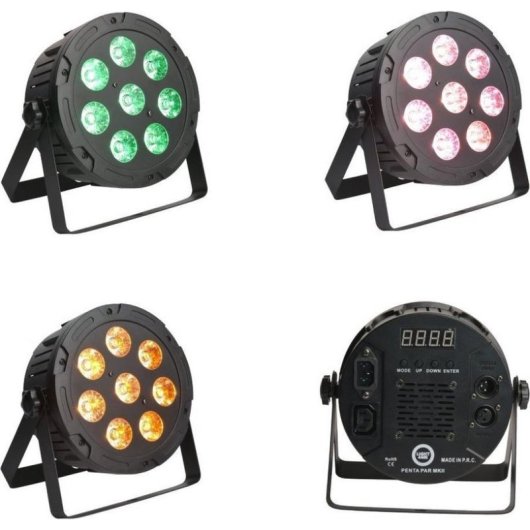Reflector LED RGBWA LIGHT4ME Penta Par 8x12W MKII para eventos y conciertos