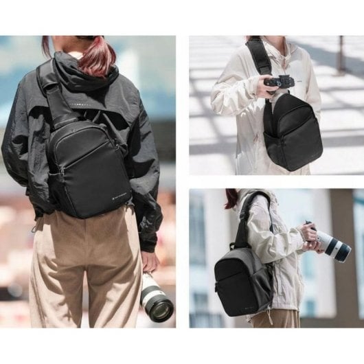 Borsa Sling K&F Concept KF13.171 5L per Fotocamera DSLR e Drone Nero