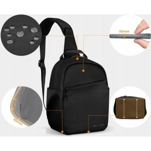 Borsa Sling K&F Concept KF13.171 5L per Fotocamera DSLR e Drone Nero