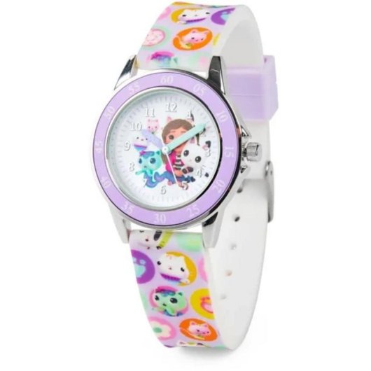 Zegarek Analogico Trefl Accutime Time Teacher Gabbys Dollhouse Fioletowy