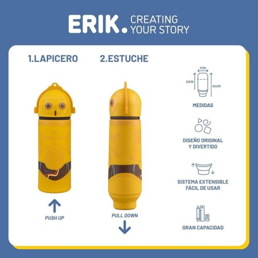 Estuche Grupo Erik MARE0341 C-3PO Silicona 2 compartimentos