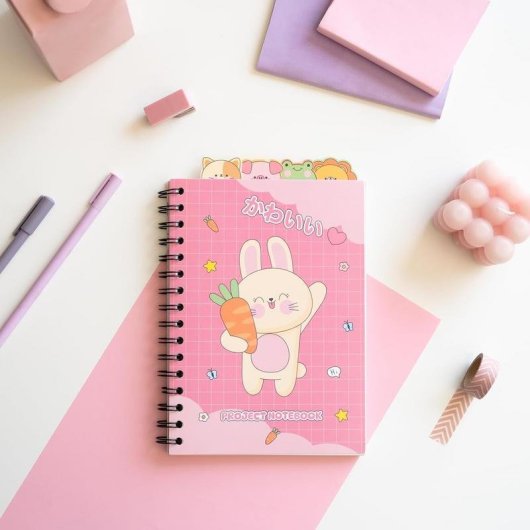 Cahier A5 Kawaii Groupe Erik 80 Feuilles Bullet Wire-o