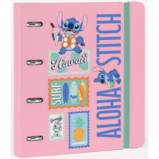 Cartella 4 Anelli in Polipropilene Disney Stitch