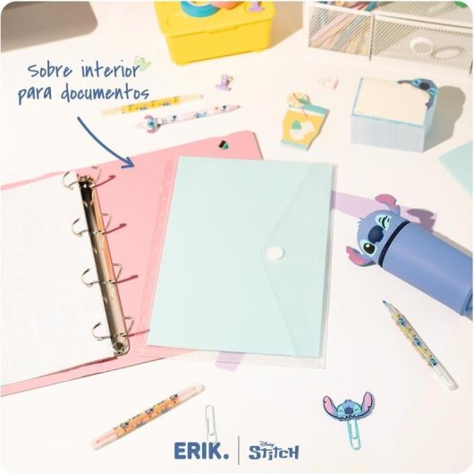 Classeur 4 anneaux Groupe Erik Disney Stitch 35 mm polypropylène