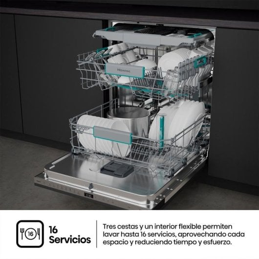 Lavavajillas Hisense HFI5A6360H 16 Servicios A con WiFi y Tercera Bandeja