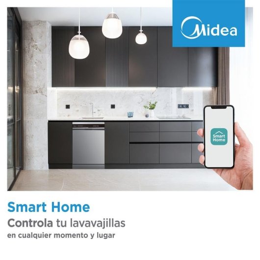 Lavavajillas Midea MDWEB1403LB-WS 14 Servicios E con puerta deslizante y app