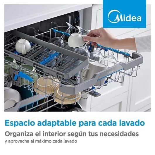 Lavavajillas Midea MDWEB1403LB-WS 14 Servicios E con puerta deslizante y app