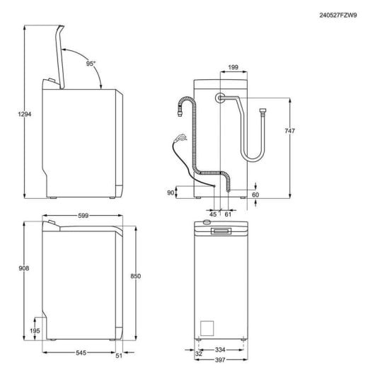 Lavadora Electrolux ETE6172P1A Carga Superior 7Kg 1200rpm A Blanca con Display