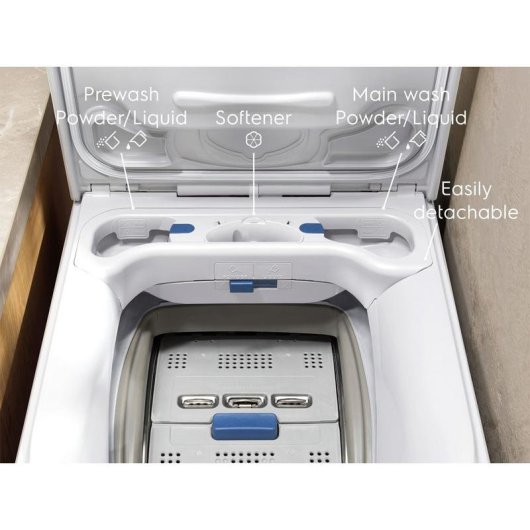 Lavadora Electrolux ETE6162P1A Carga Superior 6 kg 1200 rpm A Blanca con Display