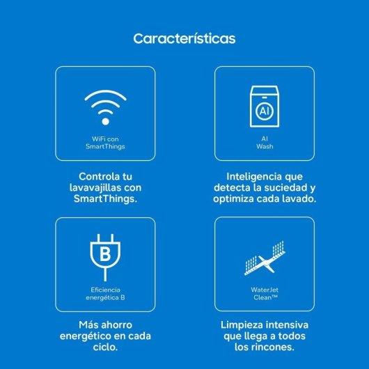 Lavavajillas Samsung DW80H73YBFZU1 14 cubiertos B WiFi AutoRelease WaterJet Clean