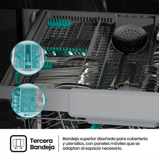 Lavavajillas Hisense HS643B90W 15 Servicios B con tercera bandeja y AquaStop
