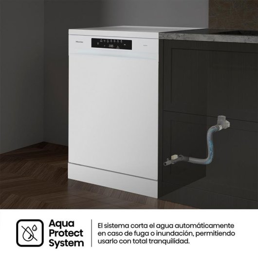 Lavavajillas Hisense HS643B90W 15 Servicios B con tercera bandeja y AquaStop