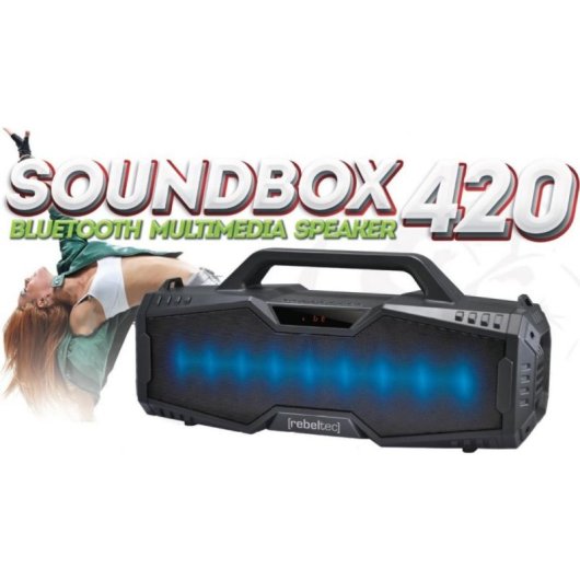 Altavoces Rebeltec SoundBox 420 Bluetooth 30W RGB con radio y micrófono