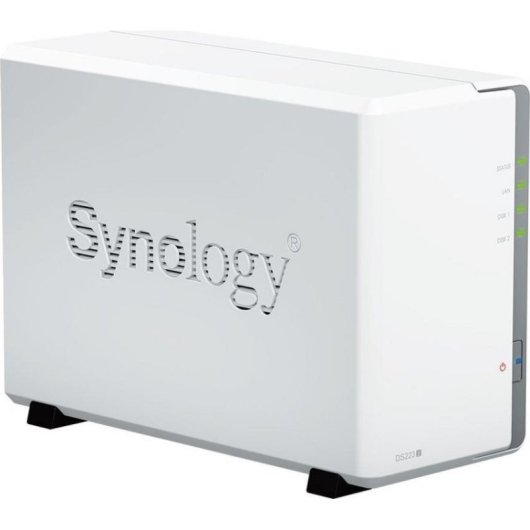 Servidor NAS Synology 8TB DS223j con 2 bahías y discos HAT3300, gestión multimedia y protección avanzada