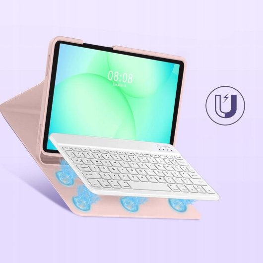 Cover Tech-Protect SC Pen + Keyboard per Samsung Galaxy Tab A9/A11 8.7" Rosa