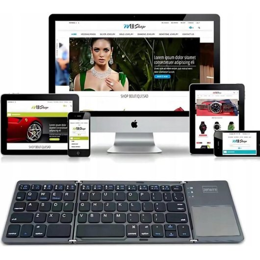 Teclado Zenwire Slim WLK-615 Bluetooth dobrável com teclas retroiluminadas