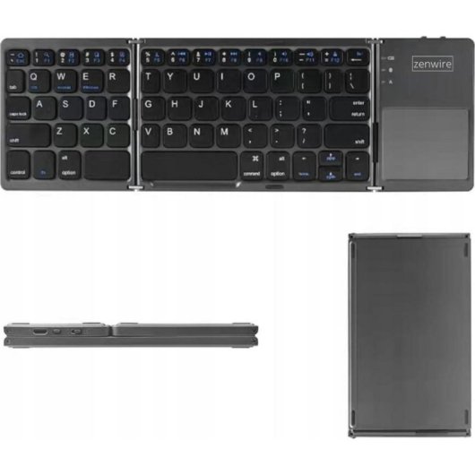 Teclado Zenwire Slim WLK-615 Bluetooth dobrável com teclas retroiluminadas