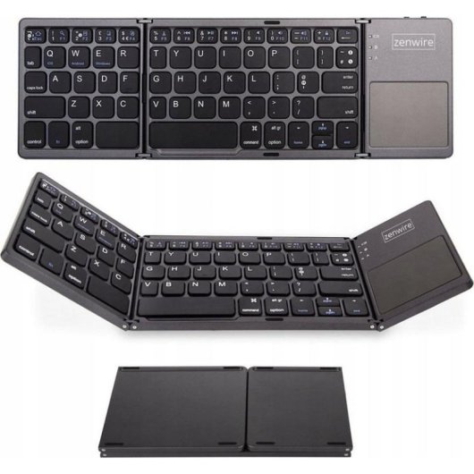 Teclado Zenwire Slim WLK-615 Bluetooth dobrável com teclas retroiluminadas