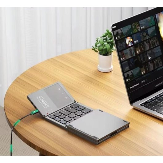 Teclado Zenwire Slim WLK-615 Bluetooth dobrável com teclas retroiluminadas