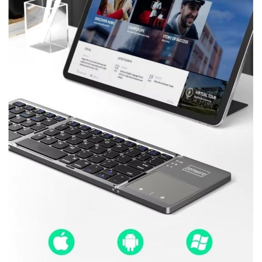 Teclado Zenwire Slim WLK-615 Bluetooth dobrável com teclas retroiluminadas