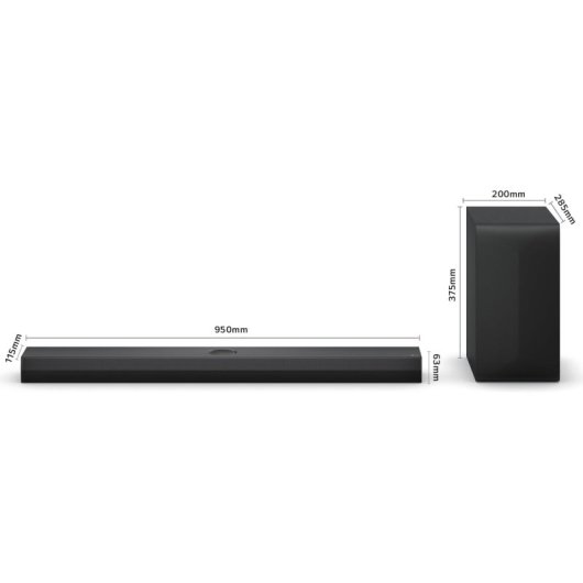 Barra di Suono LG S60T 3.1 340W Bluetooth HDMI ARC Subwoofer Wireless DTS Nera