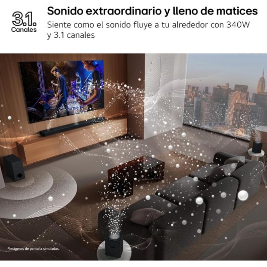 Barra di Suono LG S60T 3.1 340W Bluetooth HDMI ARC Subwoofer Wireless DTS Nera
