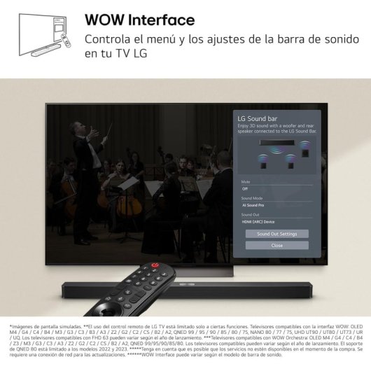Barra di Suono LG S60T 3.1 340W Bluetooth HDMI ARC Subwoofer Wireless DTS Nera