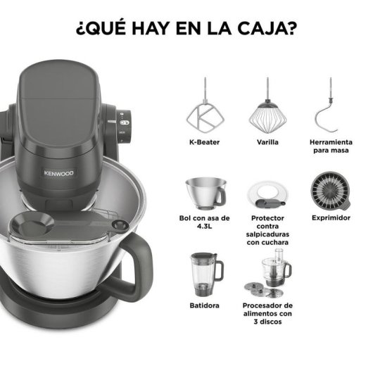 Amasadora Kenwood Multi Tasker 1000W 7 velocidades 1kg harina