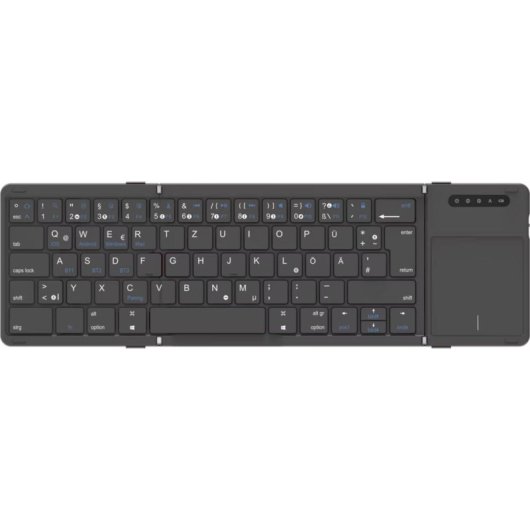 Teclado C&T plegable Bluetooth QWERTZ compacto con touchpad y numérico